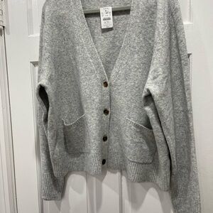 J. Crew Light Gray Cardigan with Pockets